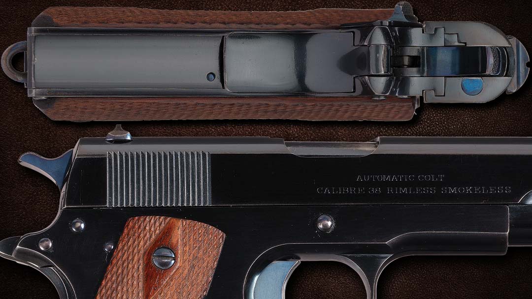 Colt-Model-1910-9-8-MM-Pistol-Serial-Number-4-close-up-right-and-back