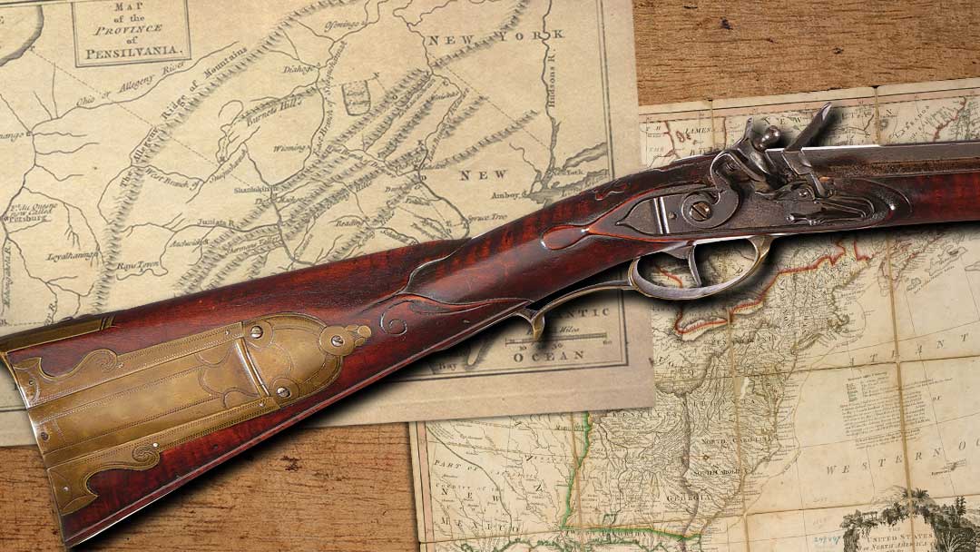 Documented-George-Schreyer-Sr-Attributed-Relief-Carved-Flintlock-American-Long-Rifle