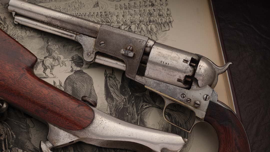 Only-Known-Prototype-Tin-Finished-Colt-Second-Model-Dragoon-Percussion-Revolver-with-Attachable-Shoulder-Stock
