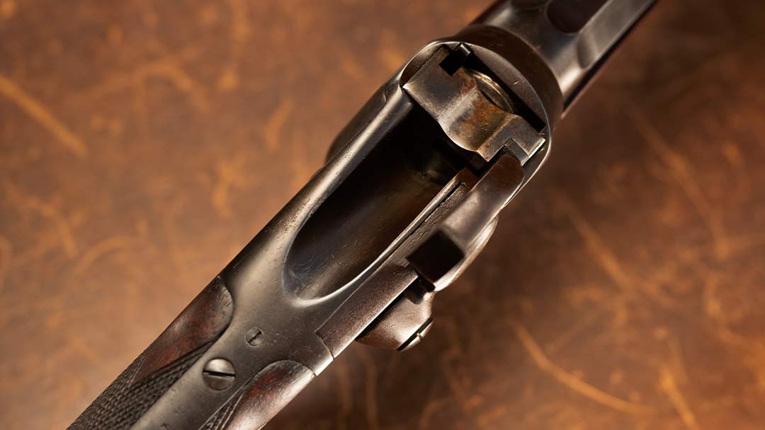 New--model-Sharps-1863-conversion-single-shot-rifle-breech