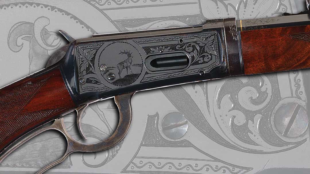 Outstanding-and-Documented-Factory-Engraved-and-Gold-Inlaid-Special-Order-Winchester-Deluxe-Model-1894-Lever-Action-Takedown-Rifle