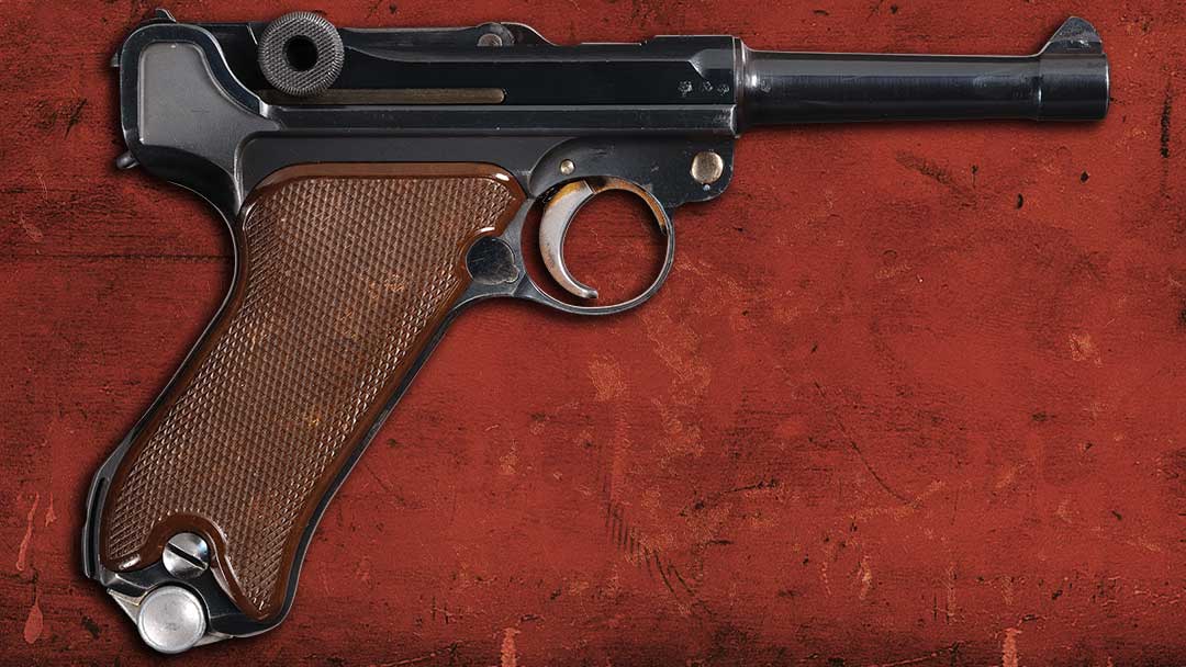 Pre-World-War-II-German-Luftwaffe-Contract-1936-Dated-Krieghoff-Luger-Semi-Automatic-Pistol-with-Matching-Magazine