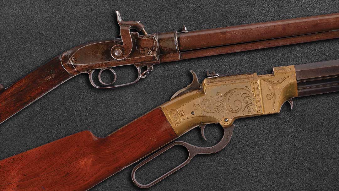 Robbins-and-Lawrence-Jennings-and-a-Volcanic-carbine-Winchester-repeater-predecessors