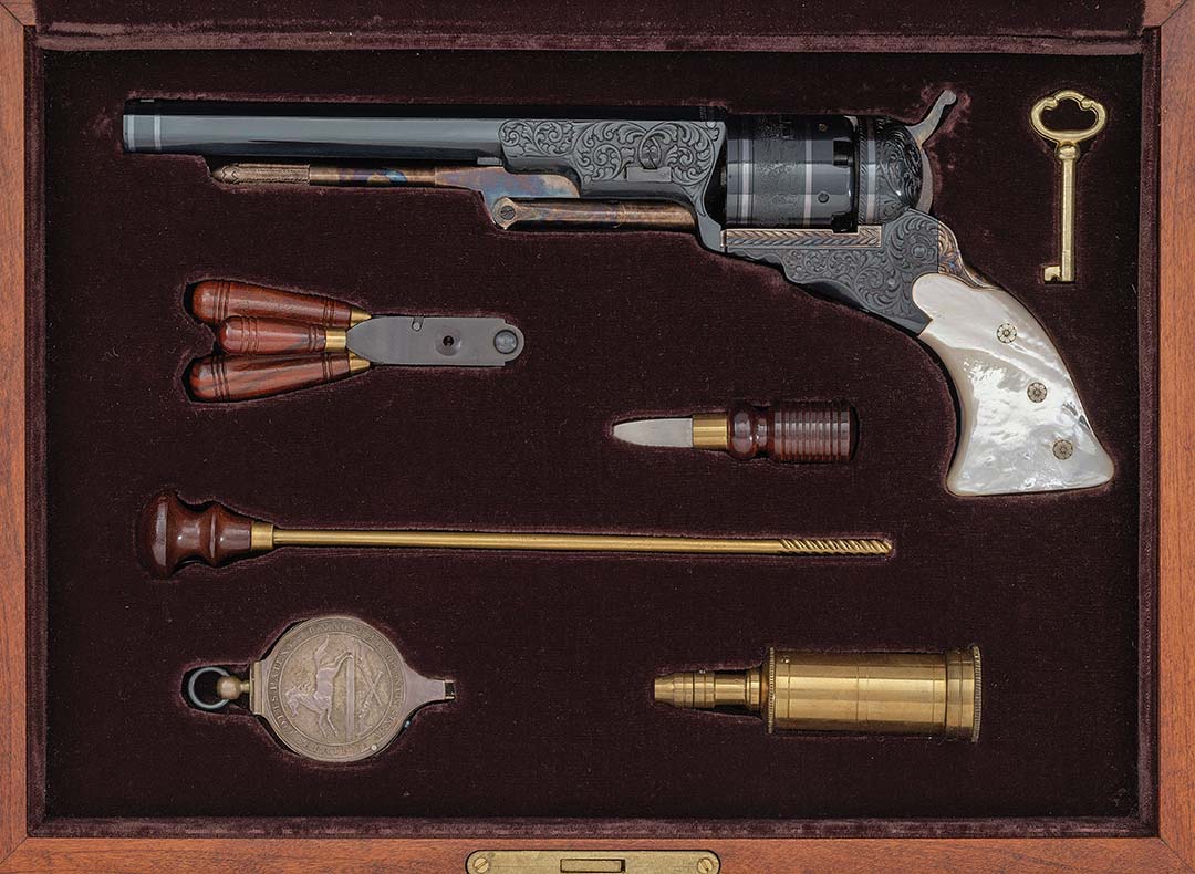 cased-engraved-and-inlaid-uberti-paterson-replica-revolver