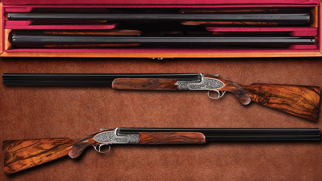 Exceptional-Consecutive-Pair-of-Factory-Creative-Art-Signed-and-Fantasy-Engraved-Ivo-Fabbri-Over-Under-Shotguns-with-Case