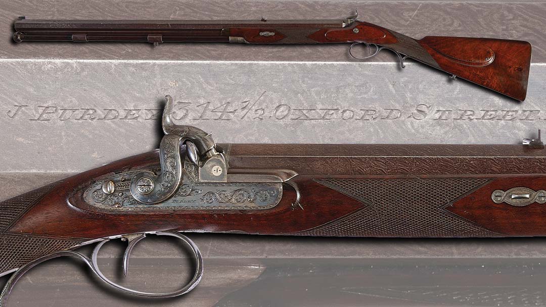 Engraved-James-Purdey-Large-14-Bore-Percussion-Sporting-Rifle-1847