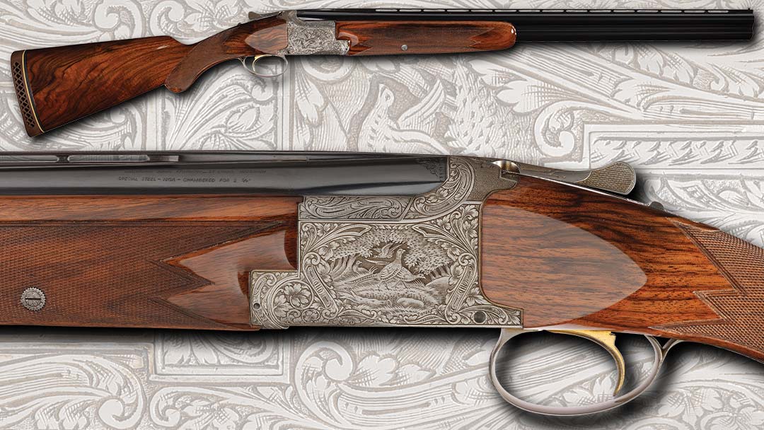 Factory-Rene-Doyen-Signed-and-Engraved-Belgian-Browning-Grade-V-Diana-Superposed-Skeet-shotgun