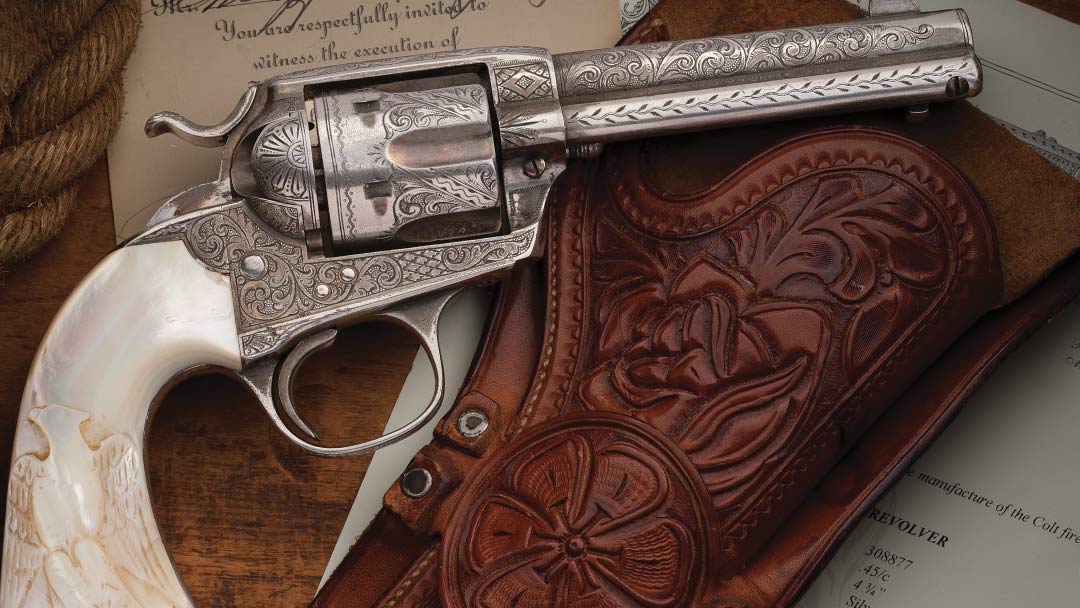 Factory-Engraved-and-Silver-Plated-Colt-Bisley-Model-Single-Action-Army-Revolver