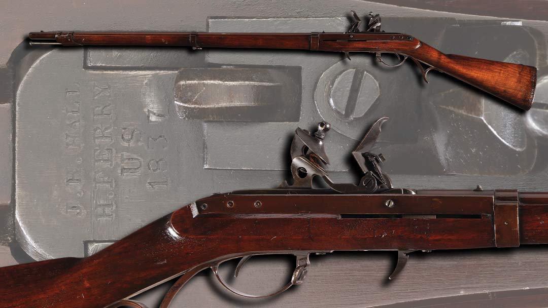 Harpers-Ferry-Model-1819-Hall-Breech-Loading-Flintlock-Rifle-Dated-1837