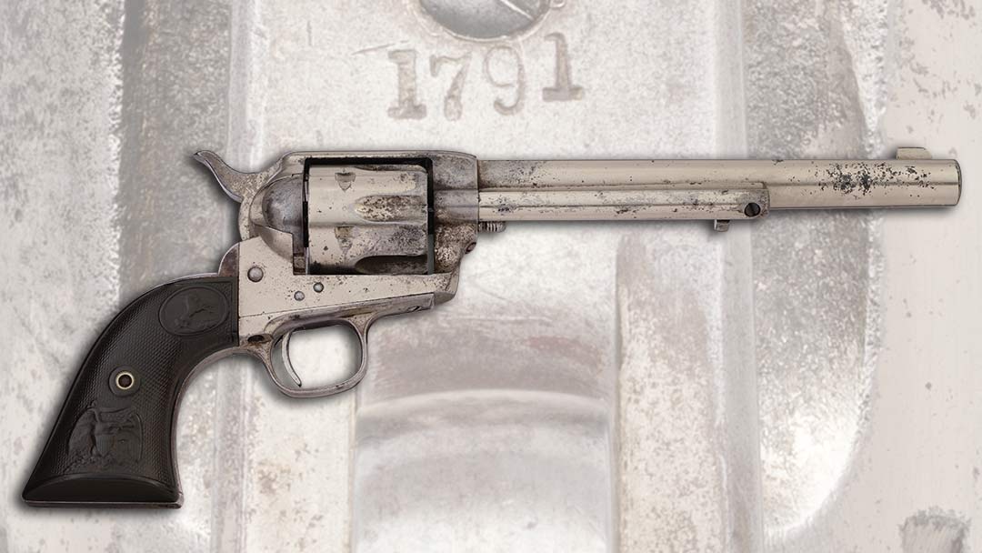 Rare-and-Highly-Desirable-Documented-Nickel-Plated-Antique-Colt-22-RF-Single-Action-Army-Revolver-with-Factory-Letter