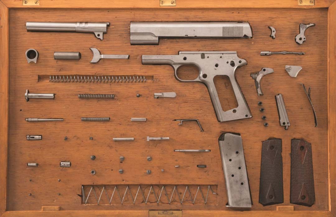 disassembled-colt-model-1911-display-board