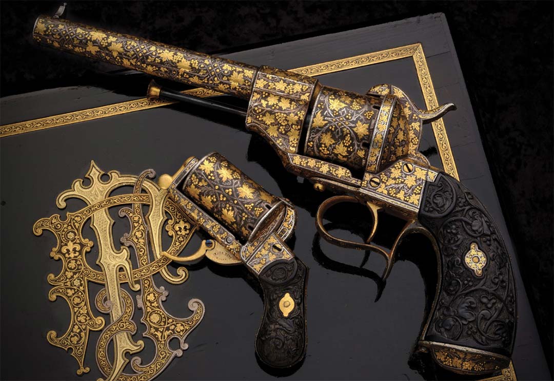 two-damascened-orbea-hermanos-pinfire-revolvers