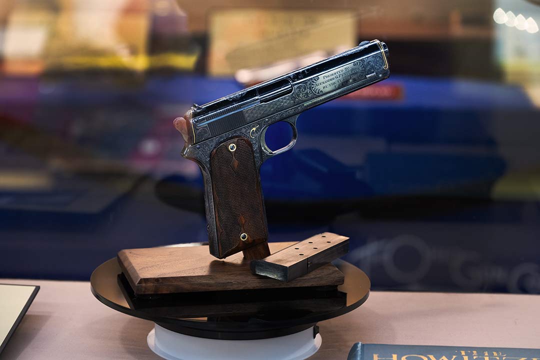 Colt-Model-1905-gold-engraved-and-inlaid-presentation-gun