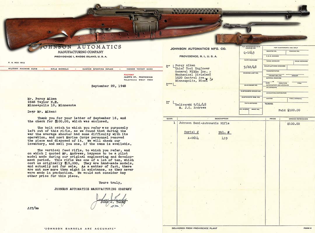 us-johnson-automatics-model-1941-semiautomatic-rifle-with-invoice-from-Johnson-Automatics-Manufacturing-Company