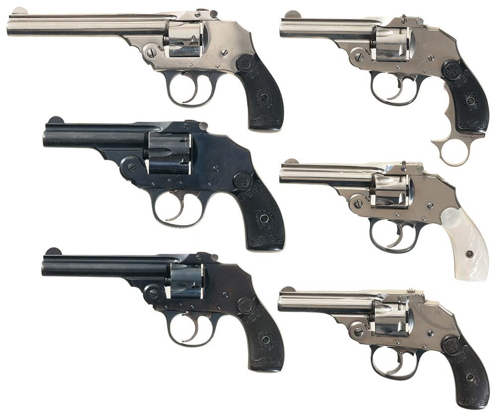 Lot 239: Collector's Lot of Six Iver Johnson DA Safety Automatic Revolvers