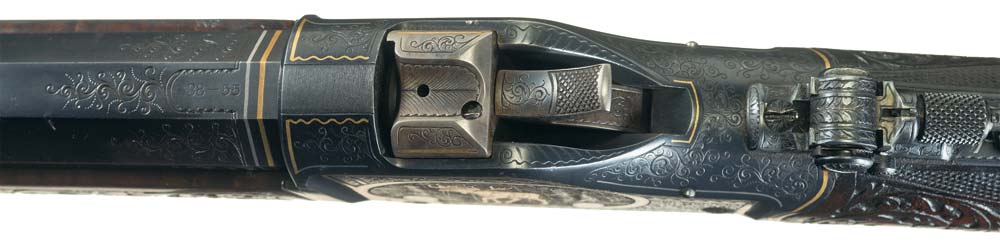 Documented Winchester Special Order J. Ulrich Engraved and Gold Inlayed Winchester Model 1885