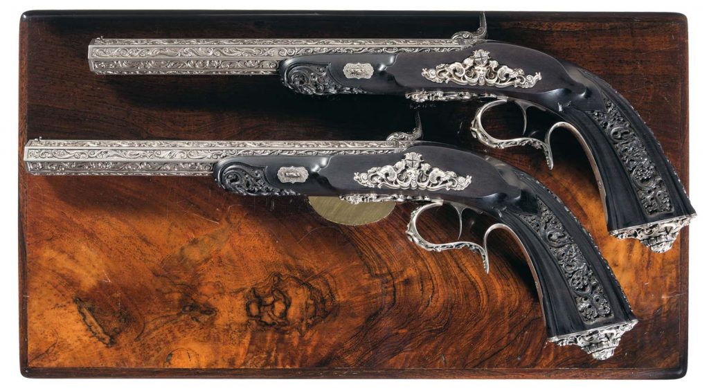 Magnificent Cased Pair of Devisme Percussion Exhibition Pistols