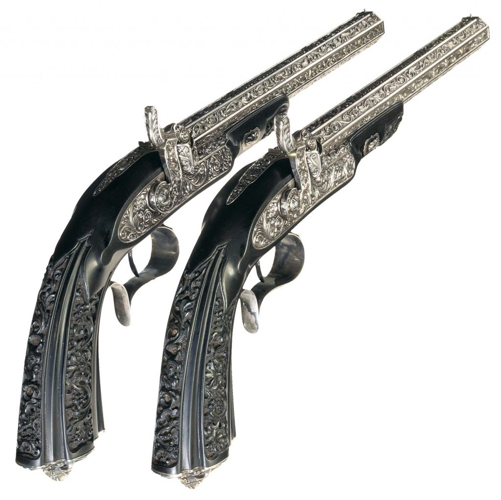 Magnificent Cased Pair of Devisme Percussion Exhibition Pistols