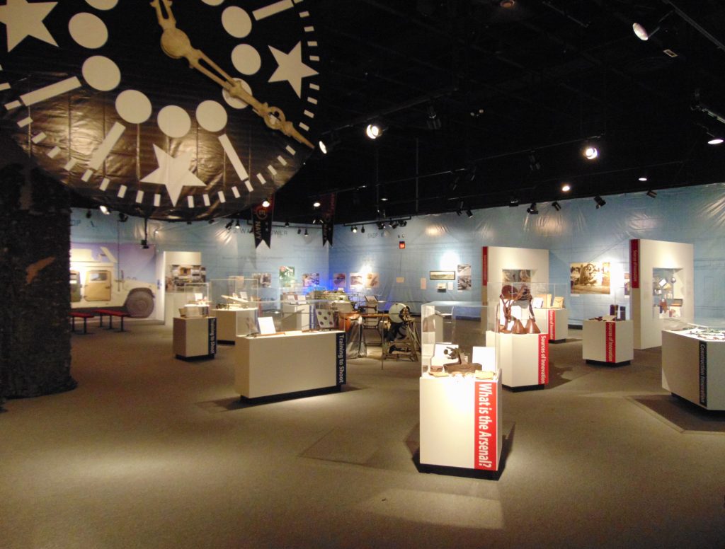 Wide view of the Arsenal of Innovation exhibit