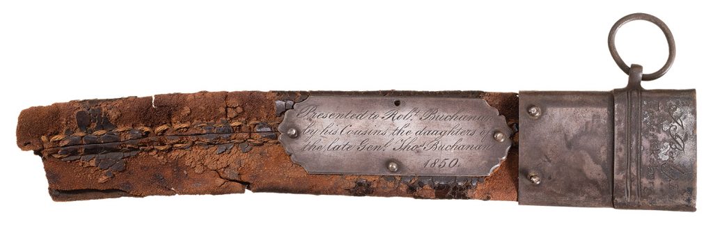 Scabbard with inscription plate