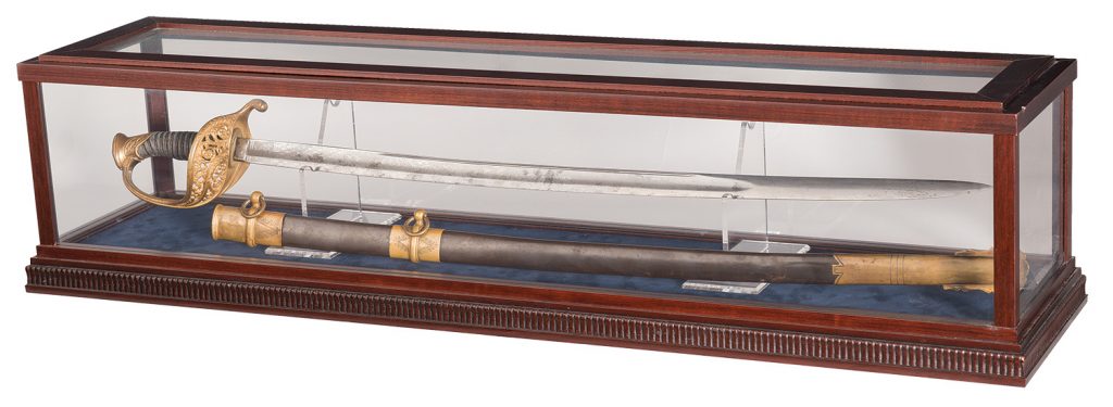 Historic and Identified Emerson & Silver Staff and Field Officer Sword with Scabbard Inscribed to Captain Richard Foster of the First Regiment