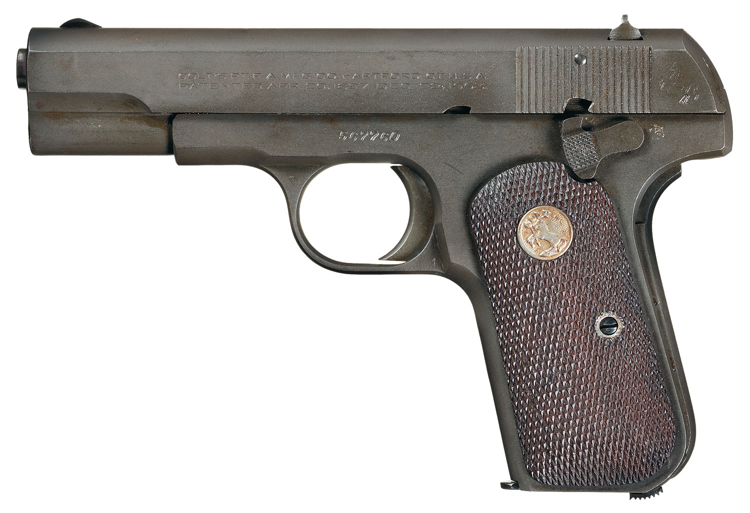 Lot 3591: Exceptional U.S. Military Colt Model 1903 Hammerless Semi-Automatic Pistol