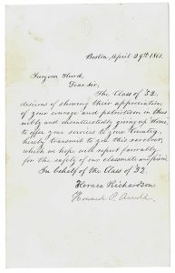 Period letter to Civil War Surgeon Hurd
