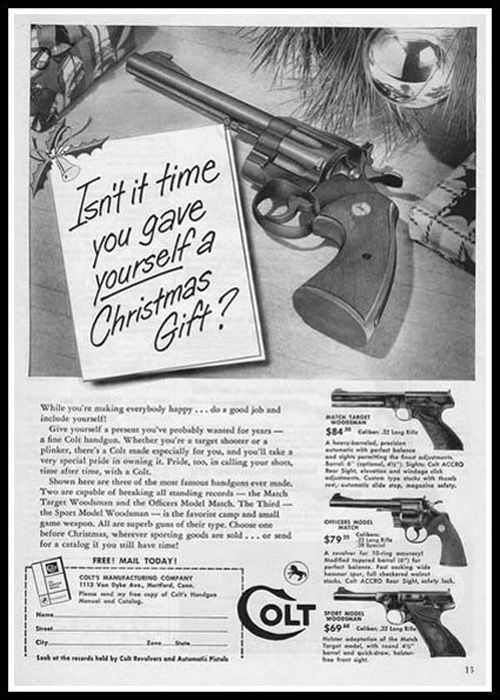 Colt revolver Christmas ad