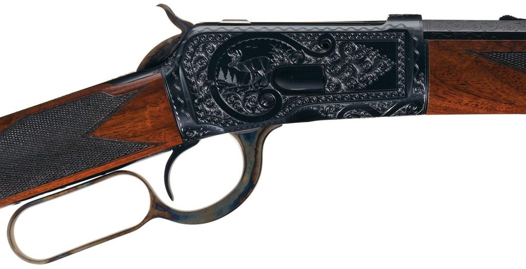 Winchester 1892 rifle engraved signed