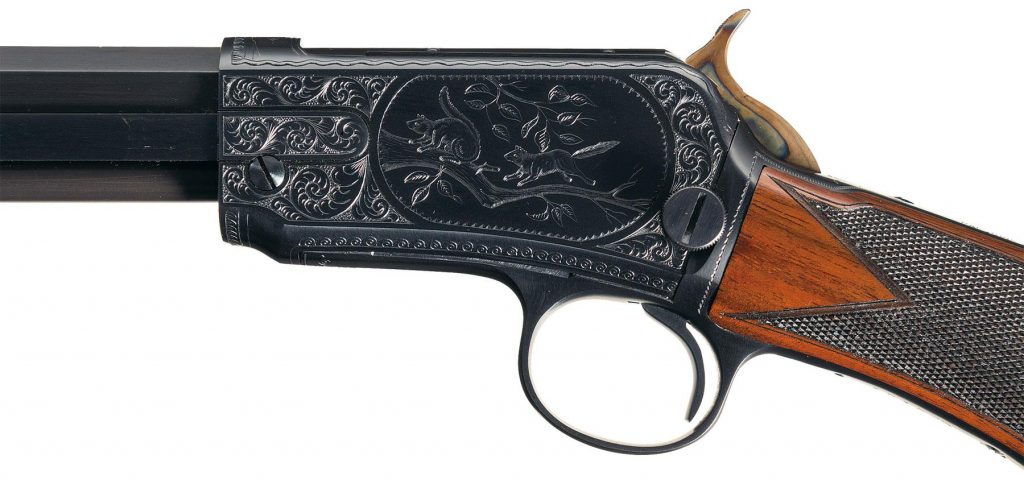 Winchester 1890 .22 rifle engraved