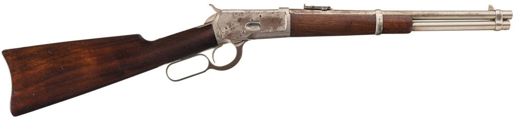 nickel plated Winchester 1892 trappers carbine