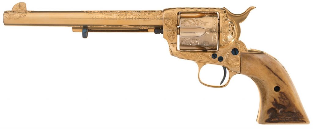 Colt Frontier Six Shooter revolver gold