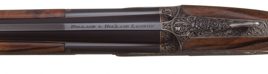 Holland & Holland shotgun engraved gold inlaid