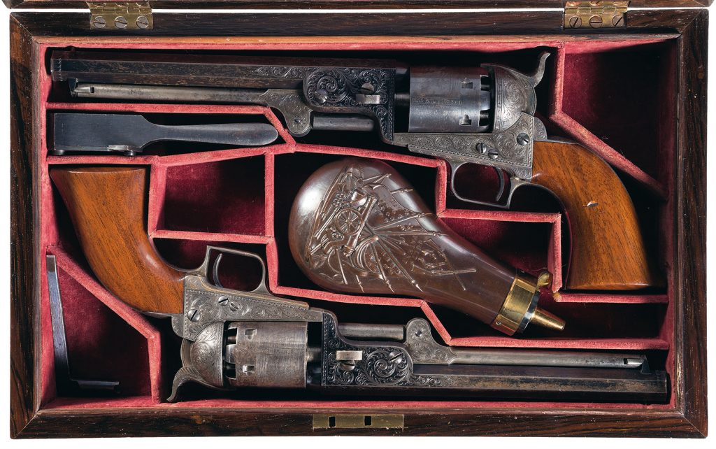 cased Colt Model 1851 squareback revolvers