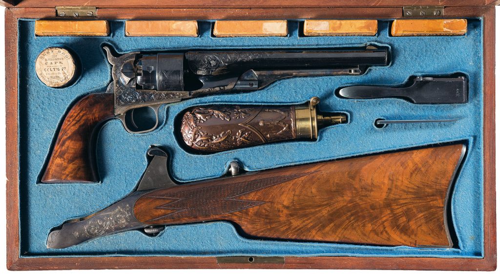 cased Colt 1860 Army with Shoulder stock