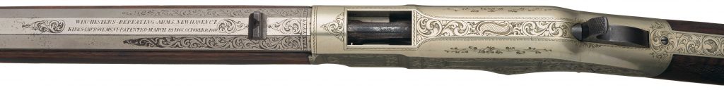 silver Winchester 1866 rifle