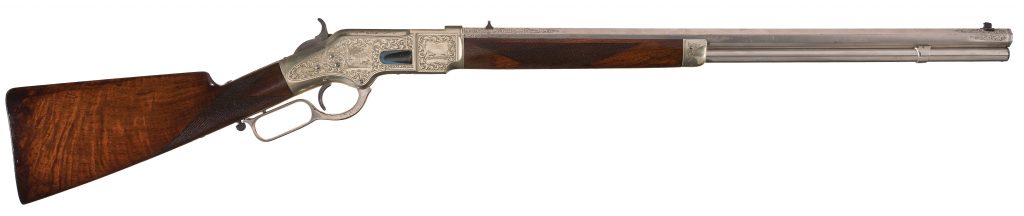 Winchester 1866 profile silver engraved