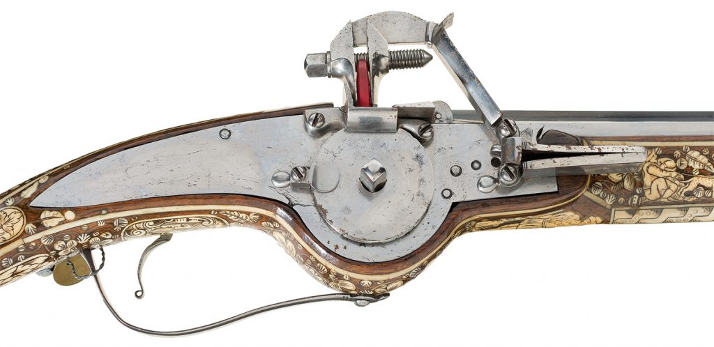 Close up of a wheellock mechanism