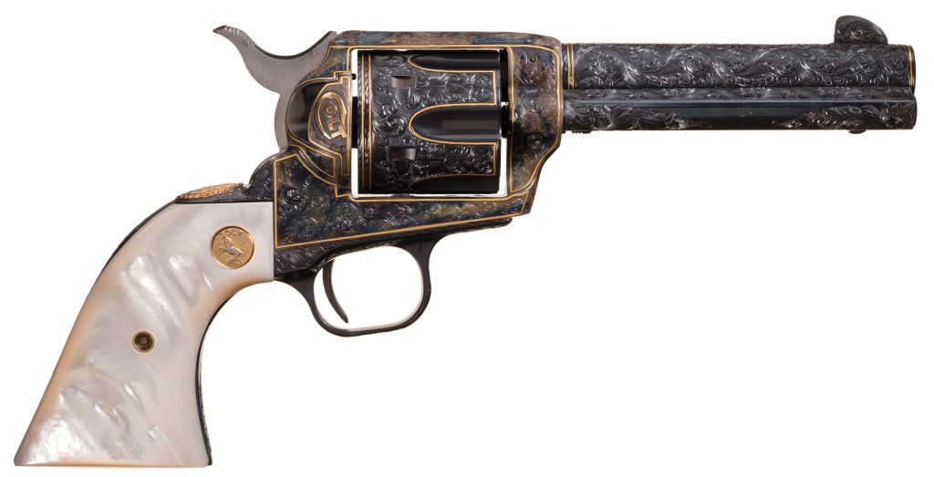 Collings signed and engraved gold inlaid Colt 3rd Gen revolver