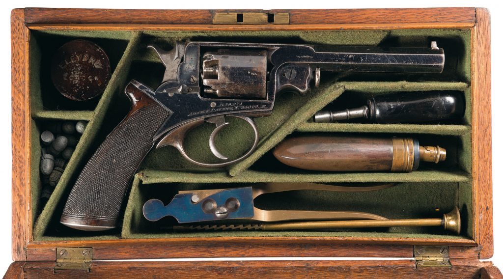 cased Beaumont-Adams revolver