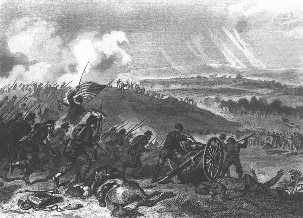 battle-of-gettysburg-final-charge-of-the-union-forces-at-cemetery-hill-1863-pub-1865-engraving-american-school