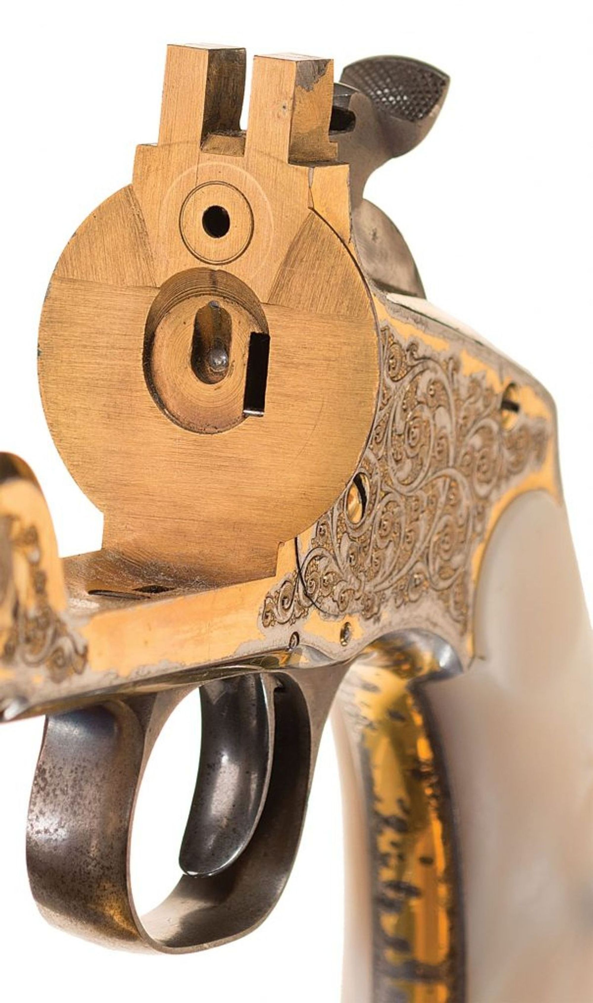Gustave Young gold Smith & Wesson revolver