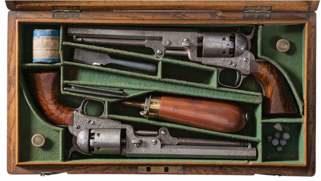 cased pair Colt 1851 Navy revolver