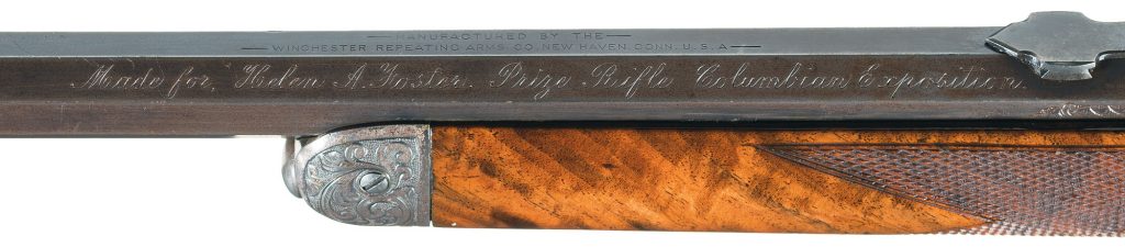 Extremely Rare L.D. Nimschke Engraved and Columbian Exposition Rifle Prize Inscribed Winchester Model 1892 Lever Action Rifle with Factory and Madis Letters