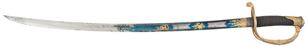 Peter Knecht Solingen Production Gold and Niter Blue Accented French Presentation Sword