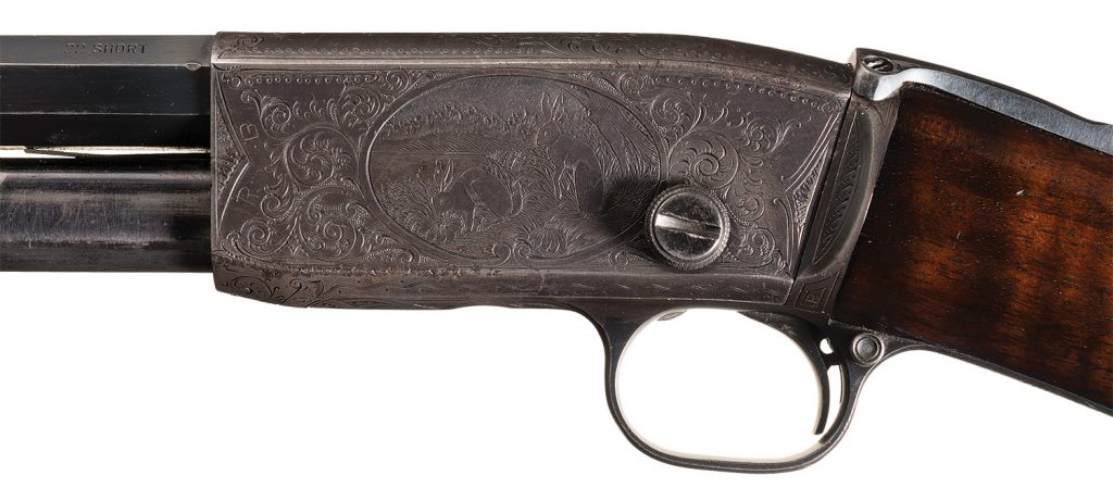 Lot 1770: Documented Historic Factory Engraved Remington Model 12-B Gallery Special Model Slide Action Rifle Sold to Frank Butler Husband of Famed Exhibition Shooter Annie Oakley. 