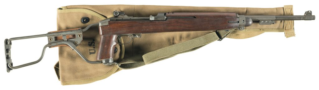 Lot 827: U.S. Inland M1A1 Style Semi-Automatic Paratrooper Carbine with Canvas Sleeve