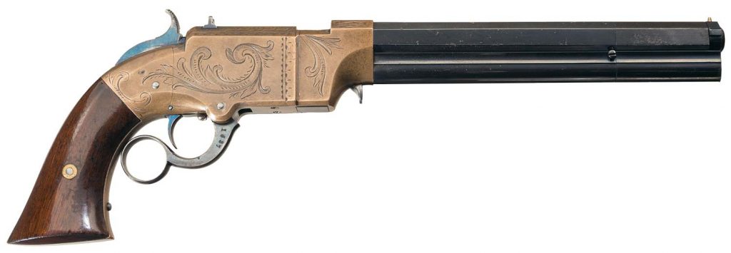 Factory Engraved Silver-Plated Volcanic Lever Action Navy Pistol