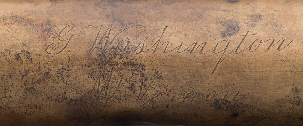Historic Dolland Brass Spyglass Inscribed "G. Washington, Mt. Vernon