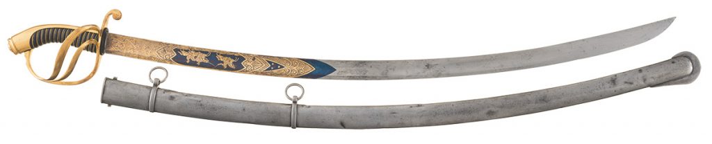  Blue and Gold Washed Blade 1824-Dated Russian 1809 Pattern Cavalry Officer's Sword with Maker Markings